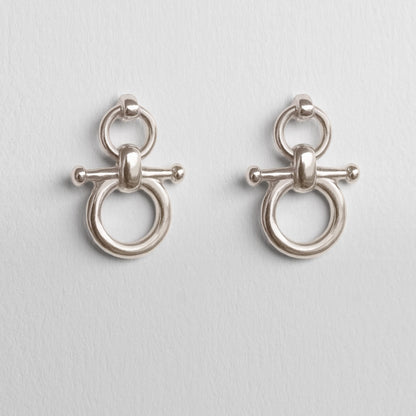 Ocala - Single Horse Bit Equestrian Earring in Silver
