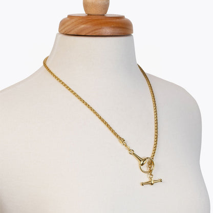 Odeza - Horse Bit Toggle Equestrian Necklace in Gold