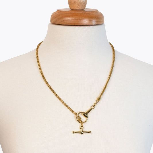 Odeza - Horse Bit Toggle Equestrian Necklace in Gold