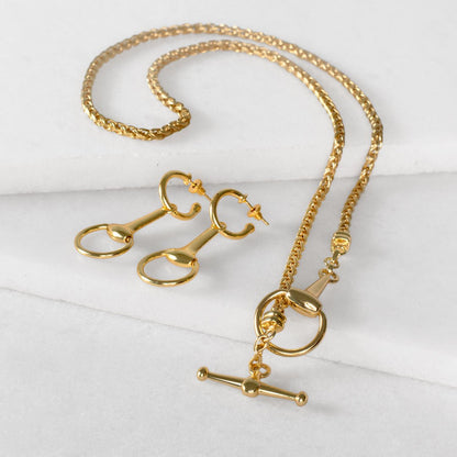 Odeza - Horse Bit Toggle Equestrian Necklace in Gold