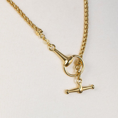 Odeza - Horse Bit Toggle Equestrian Necklace in Gold