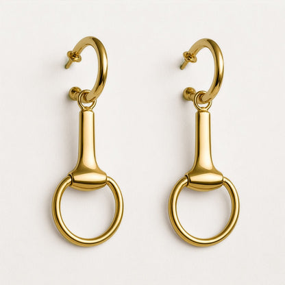 Odeza - Equestrian Horse Bit Earring in 14K Gold on Sterling Silver