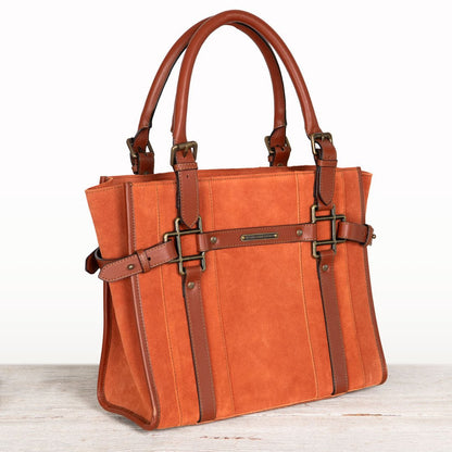 Paddock -  Halter Tote Luxury Leather Handbag in Cognac on Cognac