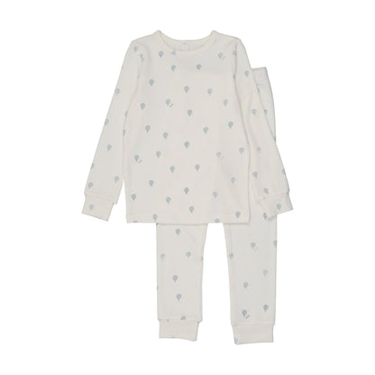 Hot Air Balloon Printed PJ- White/Blue