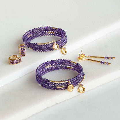 Prism - Amethyst Horseshoe Coin Earring