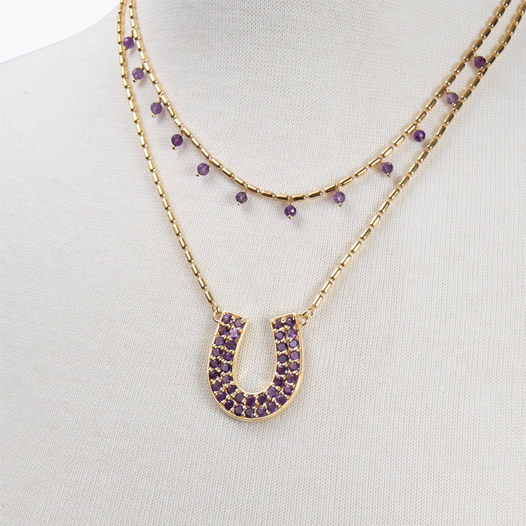 Prism - Amethyst Pave Horseshoe Earring