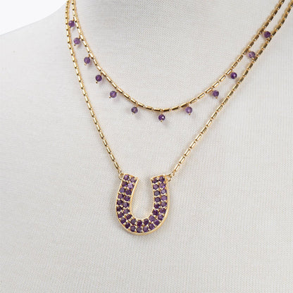 Prism - Amethyst Pave Horseshoe Earring