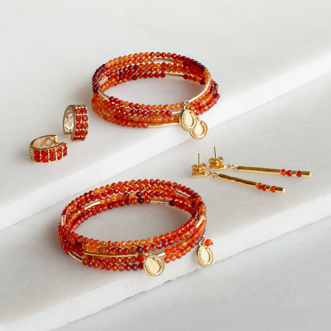 Prism - Carnelian Equestrian Horseshoe Necklace Or Choker