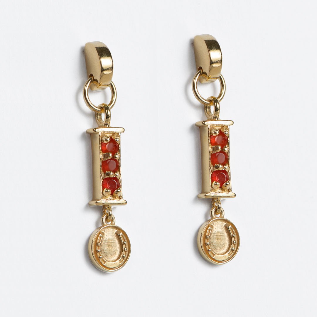 Prism - Carnelian Horseshoe Coin Earring