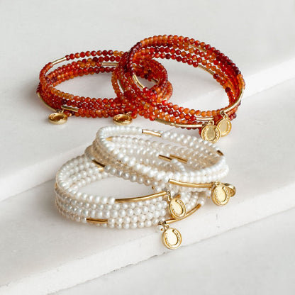 Prism - Carnelian Horseshoe Coin Equestrian Bracelet