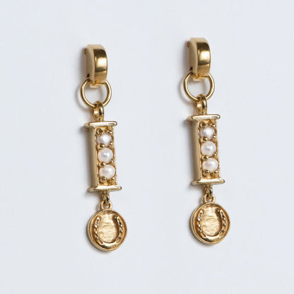 Prism - Pearl Horseshoe Coin Earring