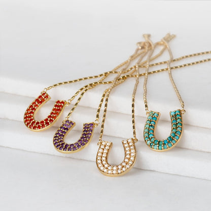 Prism - Carnelian Horseshoe Coin Equestrian Bracelet