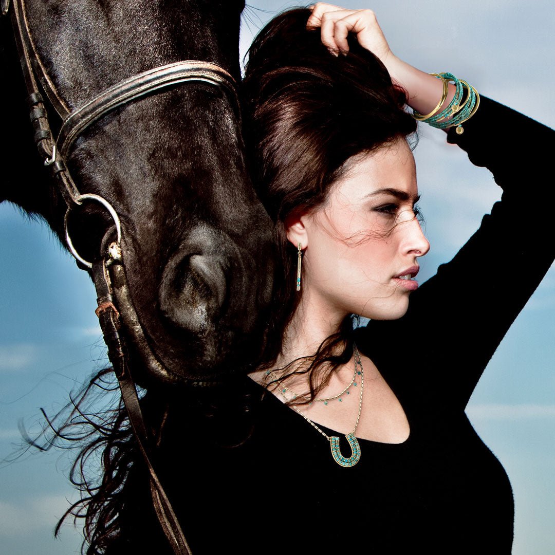 Prism - Turquoise Horseshoe Coin Equestrian Bracelet