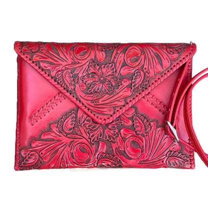 Hand-Tooled Leather Crossbody & Clutch Bag "ITALIA" by ALLE