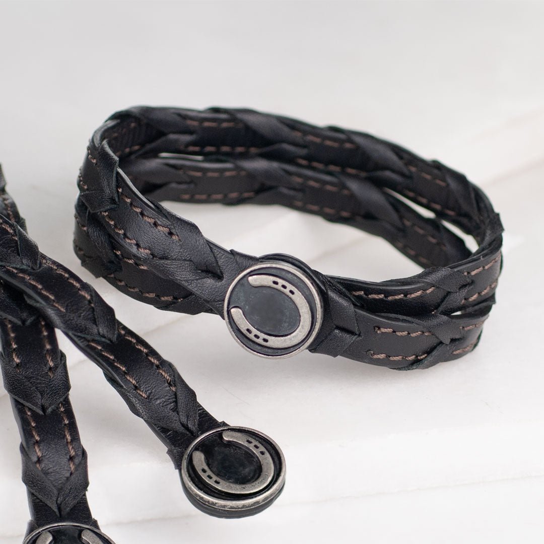 Rialto - Double Wrap Horseshoe Snap Bracelet in Pewter