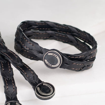 Rialto - Double Wrap Horseshoe Snap Bracelet in Pewter