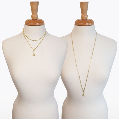 Roxy - Paperclip Chain w/ Horseshoe Coin - Petite Link in Gold