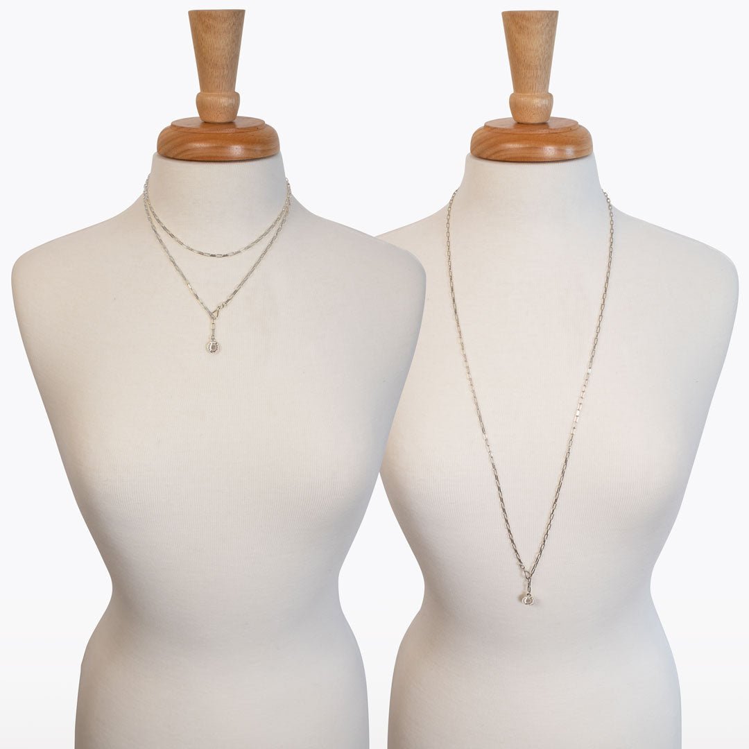 Roxy - Paperclip Chain w/ Horseshoe Coin - Petite Link in Silver