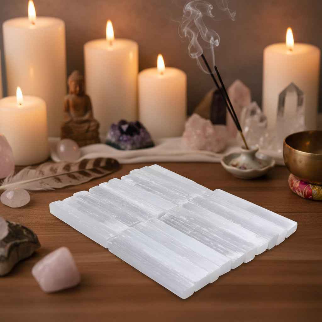 4 Inch Selenite Crystal Wands for Healing, Reiki, and Metaphysical Energy Drawing