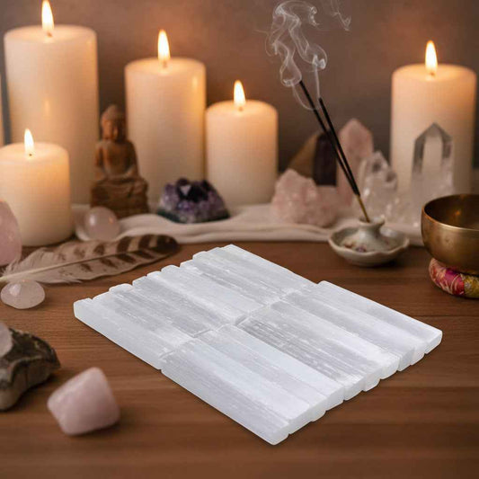 4 Inch Selenite Crystal Wands for Healing, Reiki, and Metaphysical Energy Drawing