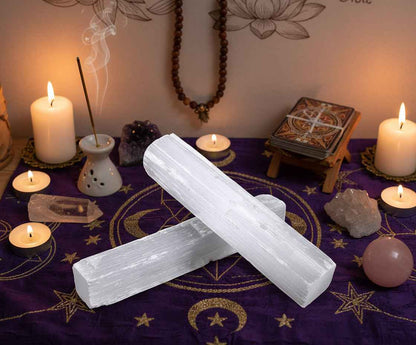 4 Inch Selenite Crystal Wands for Healing, Reiki, and Metaphysical Energy Drawing