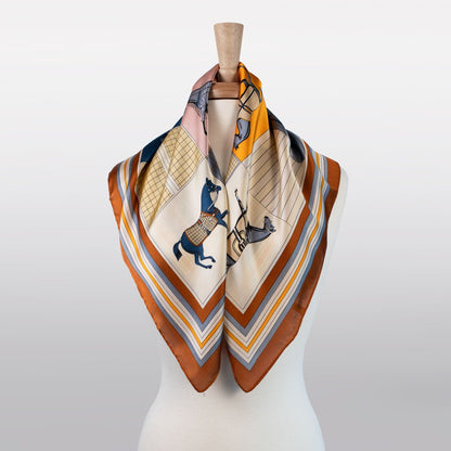 Signature - Stylized Equestrian Scarf in Deep Safron