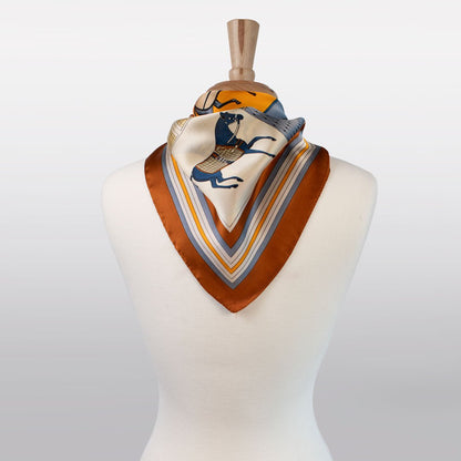 Signature - Stylized Equestrian Scarf in Deep Safron