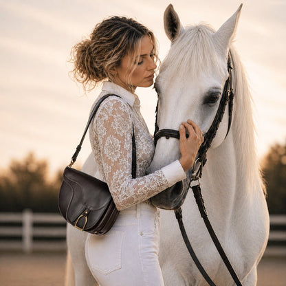 Signature Saddle Bag - Luxury Leather Handbag in Black