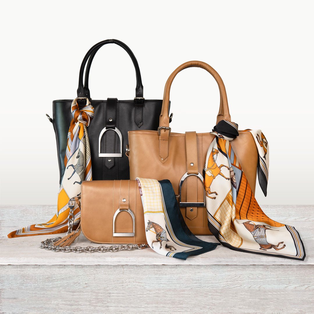 Signature - Riding Stirrup Tote Luxury Leather Handbag in Caramel