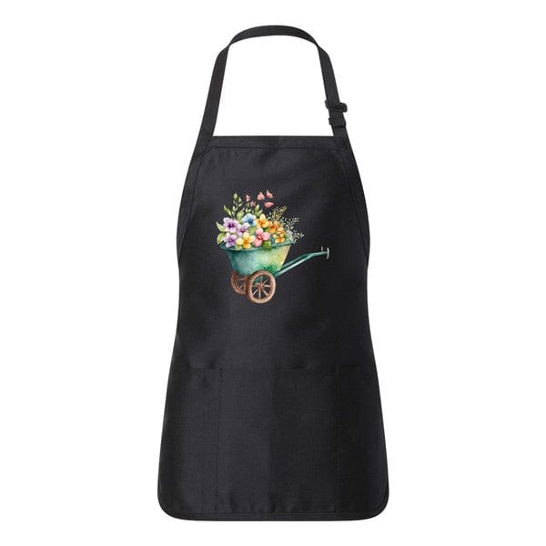 Spring Floral Wagon Apron - Black / Adult - Home Goods