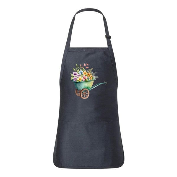 Spring Floral Wagon Apron - Navy / Adult - Home Goods