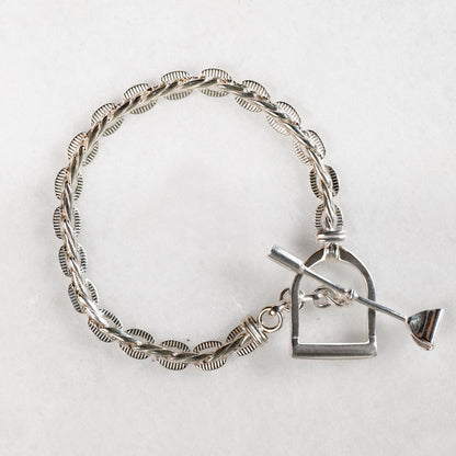 Portia T-Bar Horseshoe Bracelet in Silver