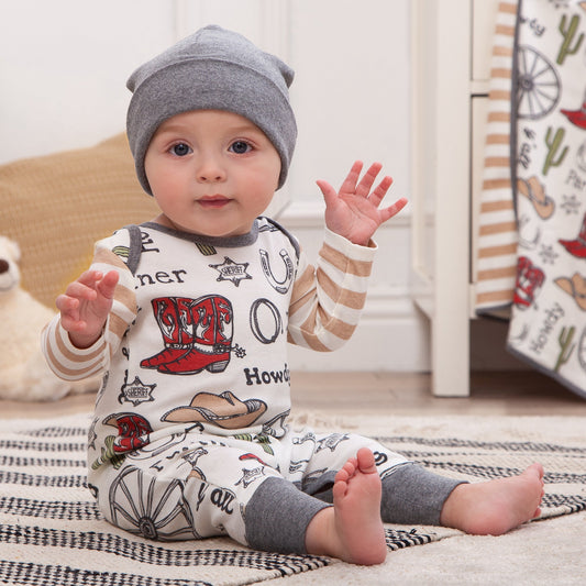 Western Cowboy Howdy Partner Cotton Romper