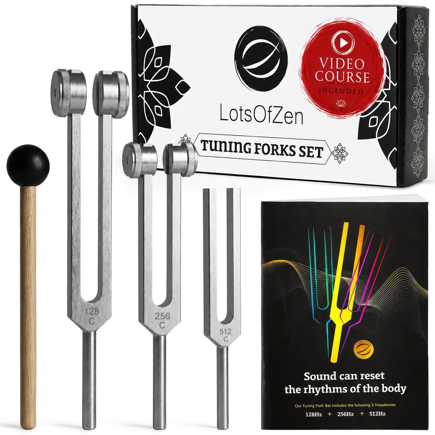 Tuning Forks Set (128Hz, 256Hz, 512Hz)