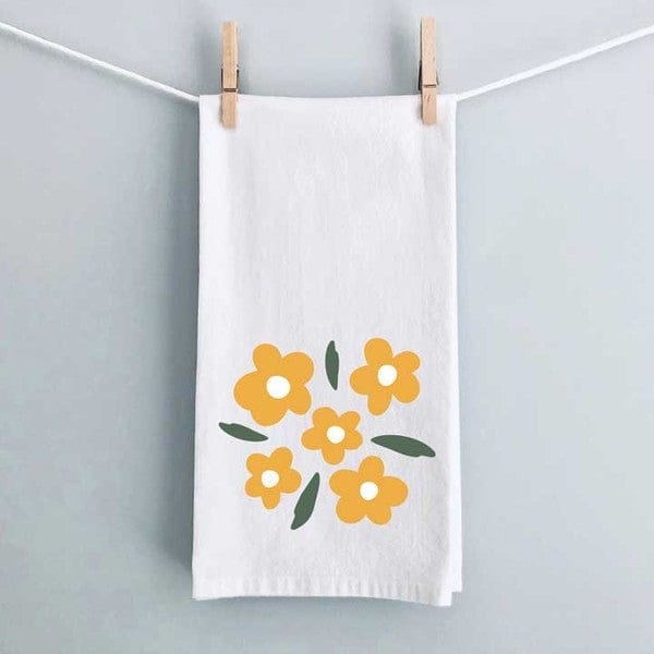 Yellow Daisies Tea Towel - White / 16x26 - Home Goods