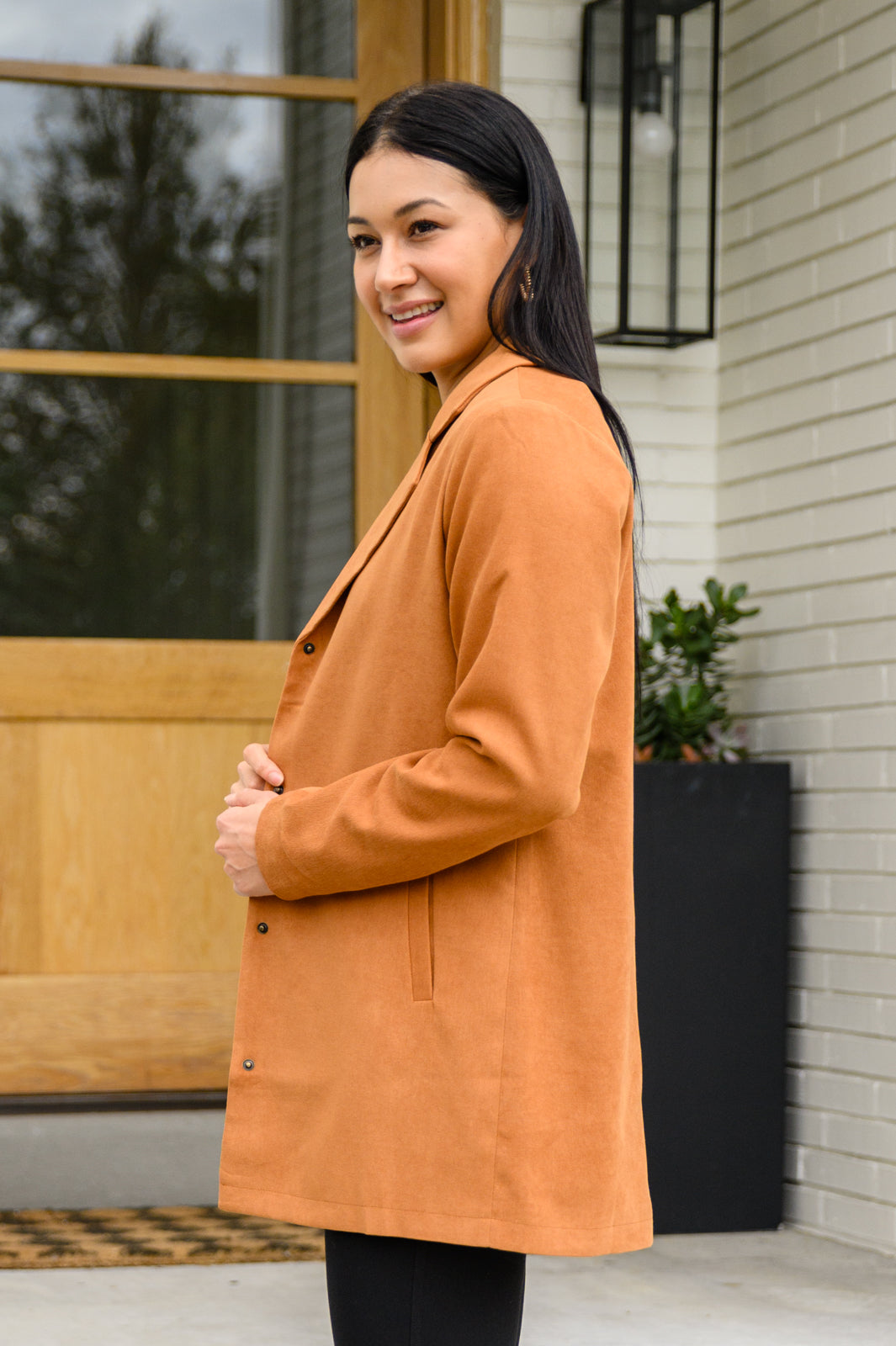 She's On Point Collared Coat In Rust