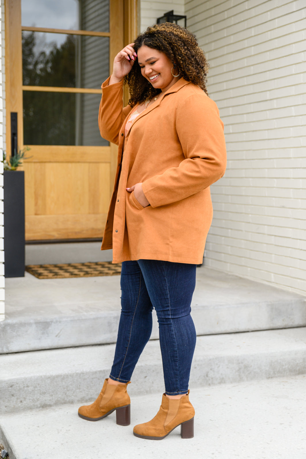 She's On Point Collared Coat In Rust