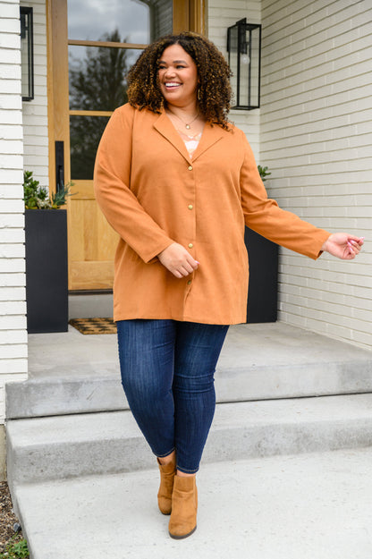 She's On Point Collared Coat In Rust