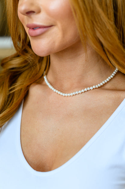 She's So Audrey Sterling Silver & Faux Pearl Necklace