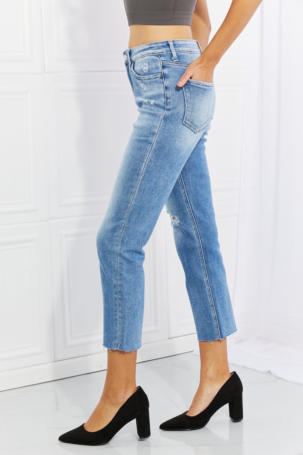 Lovervet Brynne Full Size High Rise Slim Straight - Jeans