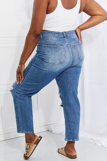 RISEN Full Size Emily High Rise Relaxed Jeans - Jeans