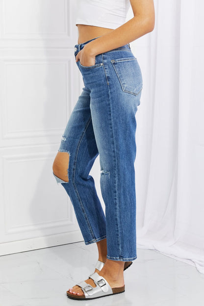 RISEN Full Size Emily High Rise Relaxed Jeans - Jeans